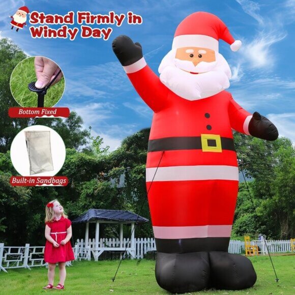 ⚡12 FT Giant Christmas Inflatable Santa Claus Garden Holiday Outdoor Decoration - Picture 5 of 6